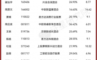 2021年公募基金经理排行榜 哪些基金收益最好