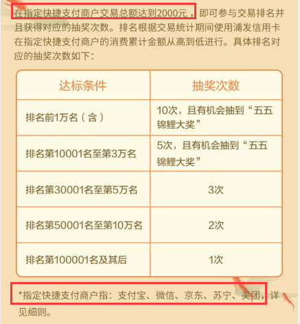浦发网付交易达标抽锦鲤大奖，广发周五星巴克买一赠一回归-第2张图片-牧野网