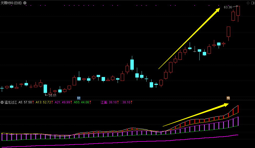猛龙过江副图指标实战使用方法技巧-第3张图片-牧野网